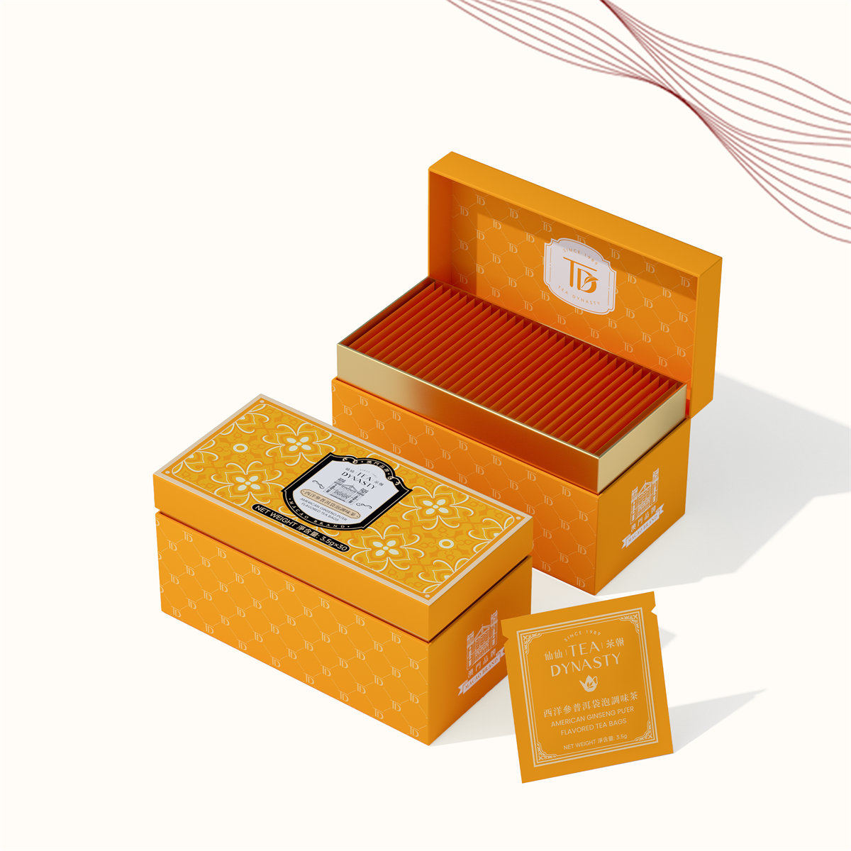 AMERICAN GINSENG PU'ER FLAVORED TEA BAGS(30 Bags)